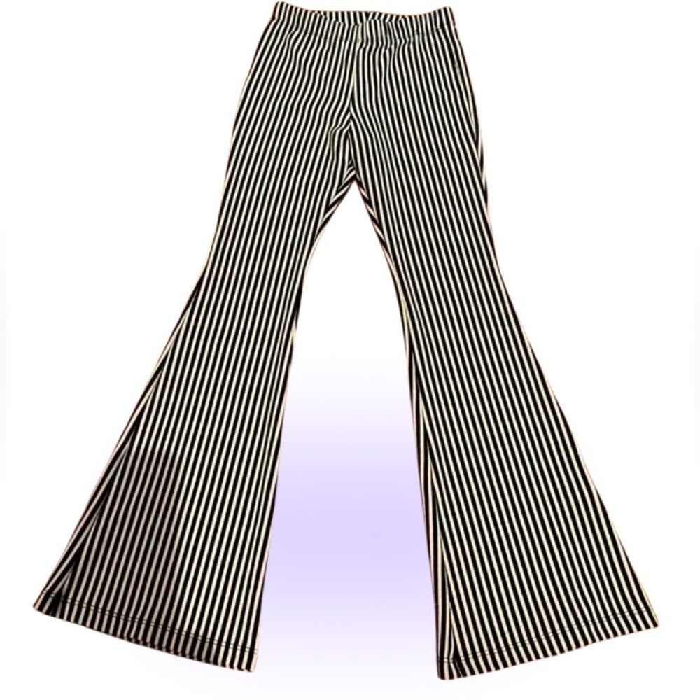 Fashionova black and white Lined wide legs Pallazo pants Sz S